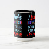 私はTouch私の本好きユーモア ツートーンマグカップ (中央)