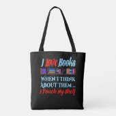 私はTouch私の本好きユーモア トートバッグ (裏面)
