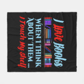 私はTouch私の本好きユーモア フリースブランケット (正面(横))