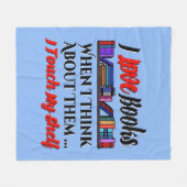 私はTouch私の本好きユーモア フリースブランケット (正面(横))