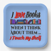 私はTouch私の本好きユーモア ペーパープレート (正面)