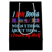 私はTouch私の本好きユーモア ミディアムペーパーバッグ (裏面)