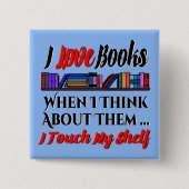 私はTouch私の本好きユーモア 缶バッジ (正面)