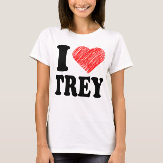 私はTreyのハートの芸術のティーのTシャツを愛します Tシャツ