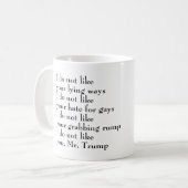 私はTrump氏好みません コーヒーマグカップ (正面左)
