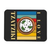 私はtzatzikiギリシャ料理ギリシャのおみやげ屋が大好き マグネット (横)