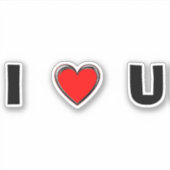 私はUが大好き"ハートアート" シール (正面)