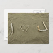 私はUを愛しているビーチ ポストカード (正面/裏面)