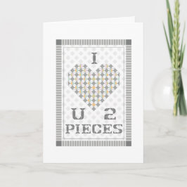 私はUを挨拶状2部分の愛します カード