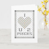 私はUを挨拶状2部分の愛します カード (黄色い花)