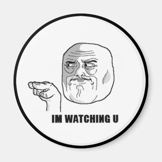 私はU漫画顔を見ている。 マグネット (正面)