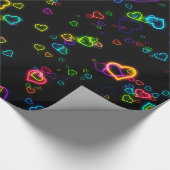 私はU -幸せなネオン--を愛します ラッピングペーパー (角)