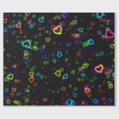 私はU -幸せなネオン--を愛します ラッピングペーパー (フラット)