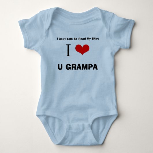 私はU Grampaを愛します ベビーボディスーツ (正面)