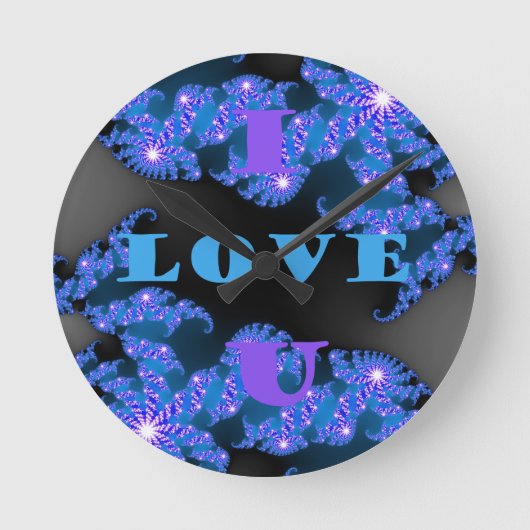 私はU.pngを愛します ラウンド壁時計 (正面)