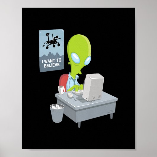 私はufoの信じエイリアンのエイリアンおもしろいgi ポスター (正面)