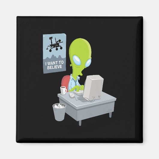 私はufoの信じエイリアンのエイリアンおもしろいgi マグネット (正面)