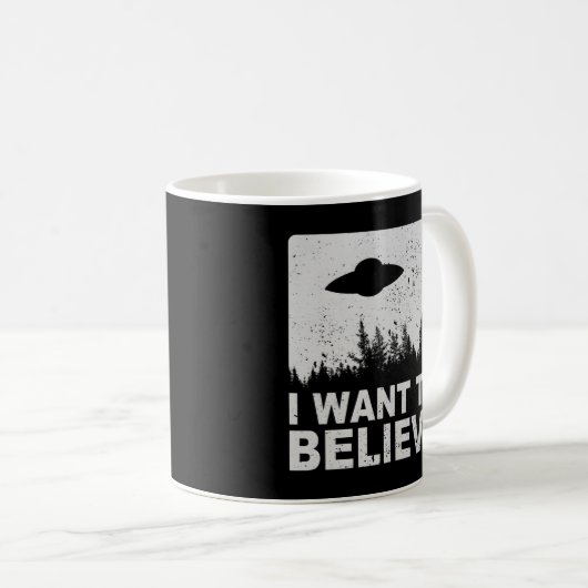 私はUfoエリア51信じロスウェルをエイリアンしたい コーヒーマグカップ (正面右)