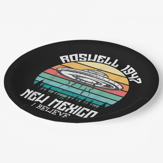 私はUFOエリア51信じロズウェル新エイリアンしたい ペーパープレート (アングル)