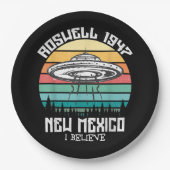 私はUFOエリア51信じロズウェル新エイリアンしたい ペーパープレート (正面)