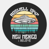 私はUFOエリア51信じロズウェル新エイリアンしたい ラウンドシール (正面)