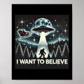 私はUfoビグフット信じおもしろいサンタクリスマしたい ポスター (正面)
