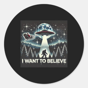 私はUfoビグフット信じおもしろいサンタクリスマしたい ラウンドシール