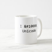 私はUnicodeのマグを愛します コーヒーマグカップ (正面右)