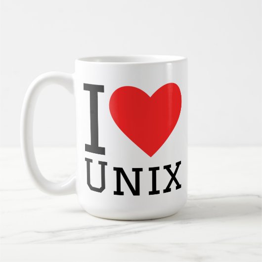 私はUnixが好きです コーヒーマグカップ (左)