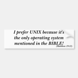 私はUNIXを好みます バンパーステッカー