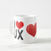 私はUXを愛します コーヒーマグカップ (正面左)