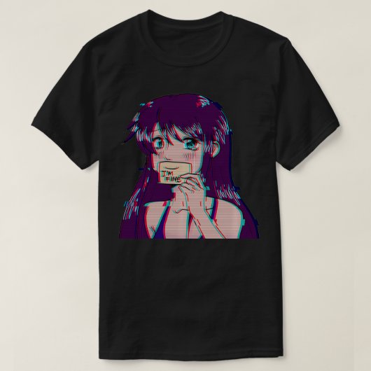 私はVaporwave素晴らし Sad Anime Girl Emo Eb Tシャツ (デザイン正面)