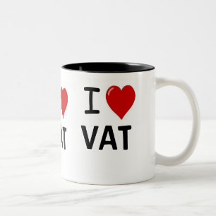 私はVAT I愛VAT IハートVATの三倍を味方しました愛します ツートーンマグカップ