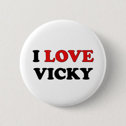 私はVickyを愛します 缶バッジ (正面)