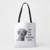 私はVIP：非常に重要な子犬、かわいい犬 トートバッグ (正面)