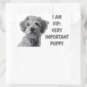 私はVIP：非常に重要な子犬、かわいい犬 長方形シール (バッグ)