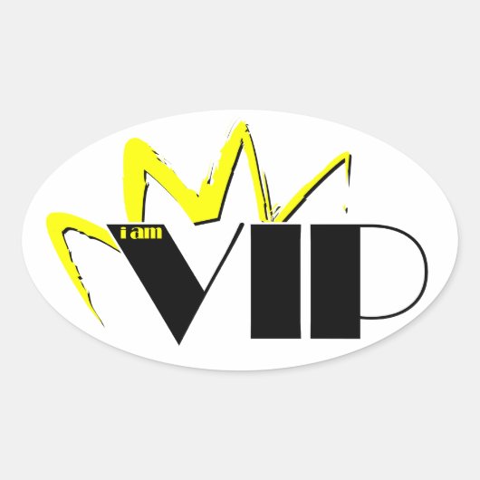 私はVIP v1.1ステッカーである 楕円形シール (正面)