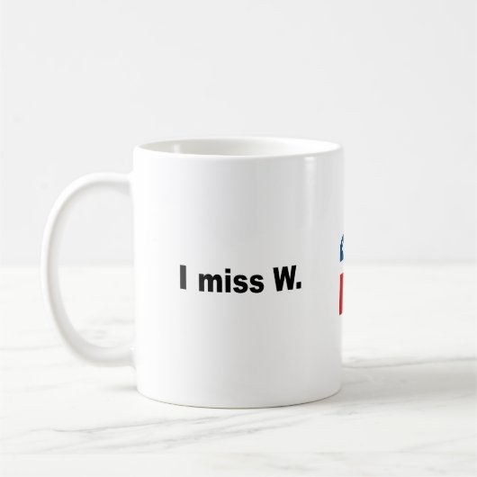 私はWを恋しく思います コーヒーマグカップ (左)