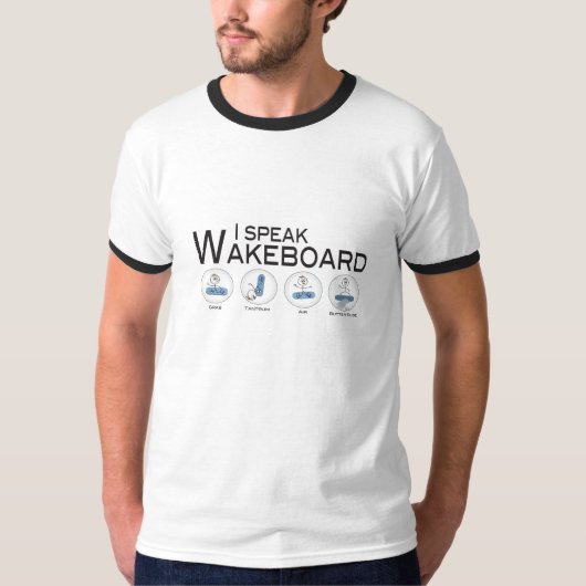 私はWakeboard、Wakeboardingを話します Tシャツ (正面)