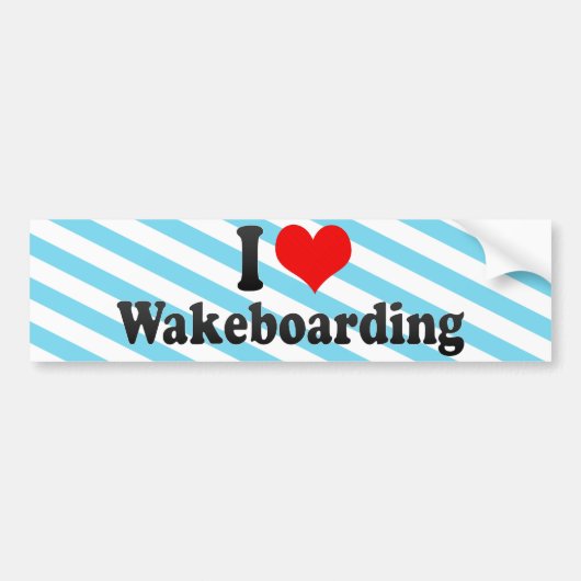 私はWakeboardingを愛します バンパーステッカー (正面)