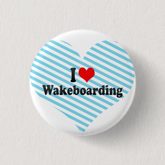私はWakeboardingを愛します 缶バッジ (正面)