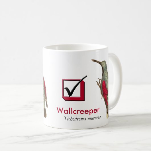 私はWallcreeperの鳥類捕獲人のチェック・ボックスを見ました コーヒーマグカップ (正面右)