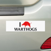 私はWarthogsを愛します バンパーステッカー (車上)