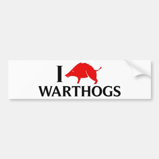 私はWarthogsを愛します バンパーステッカー (正面)