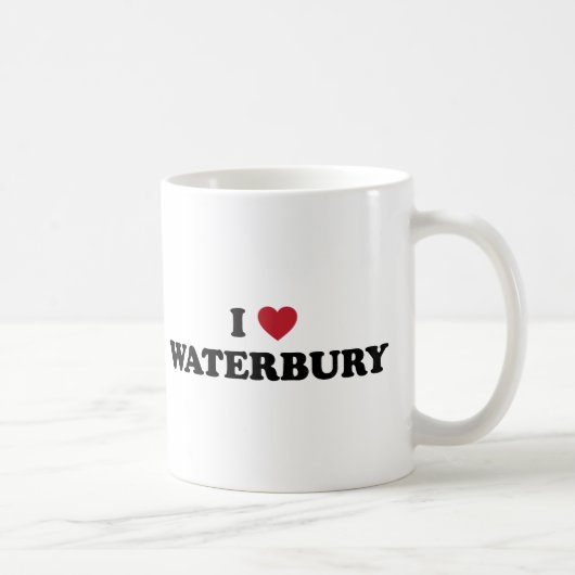 私はWaterburyコネチカットを愛します コーヒーマグカップ (右)