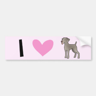 私はWeimaranersを愛します バンパーステッカー