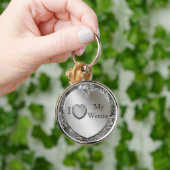 私はWestieの私のハートKeychainを愛します キーホルダー (手)