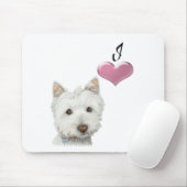 私はWestie犬の芸術のデザインを愛します マウスパッド (マウス)