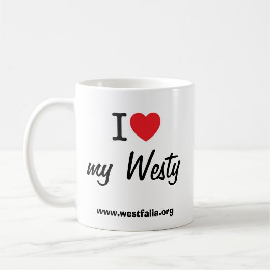 私はWestyの私のマグを愛します コーヒーマグカップ (左)