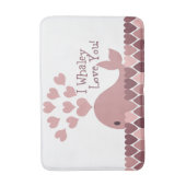 私はWhaley愛あなたピンクのハート バスマット (正面縦)